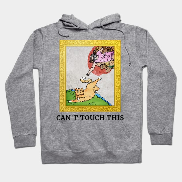 Cant touch this Cat Creation of Adam Hoodie by Just Kidding Co.